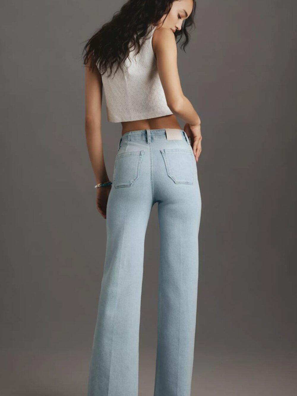 PAIGE Anessa High-Rise Wide Leg Women’s Jeans in Suki Distressed - Size 32P - Picture 3 of 15